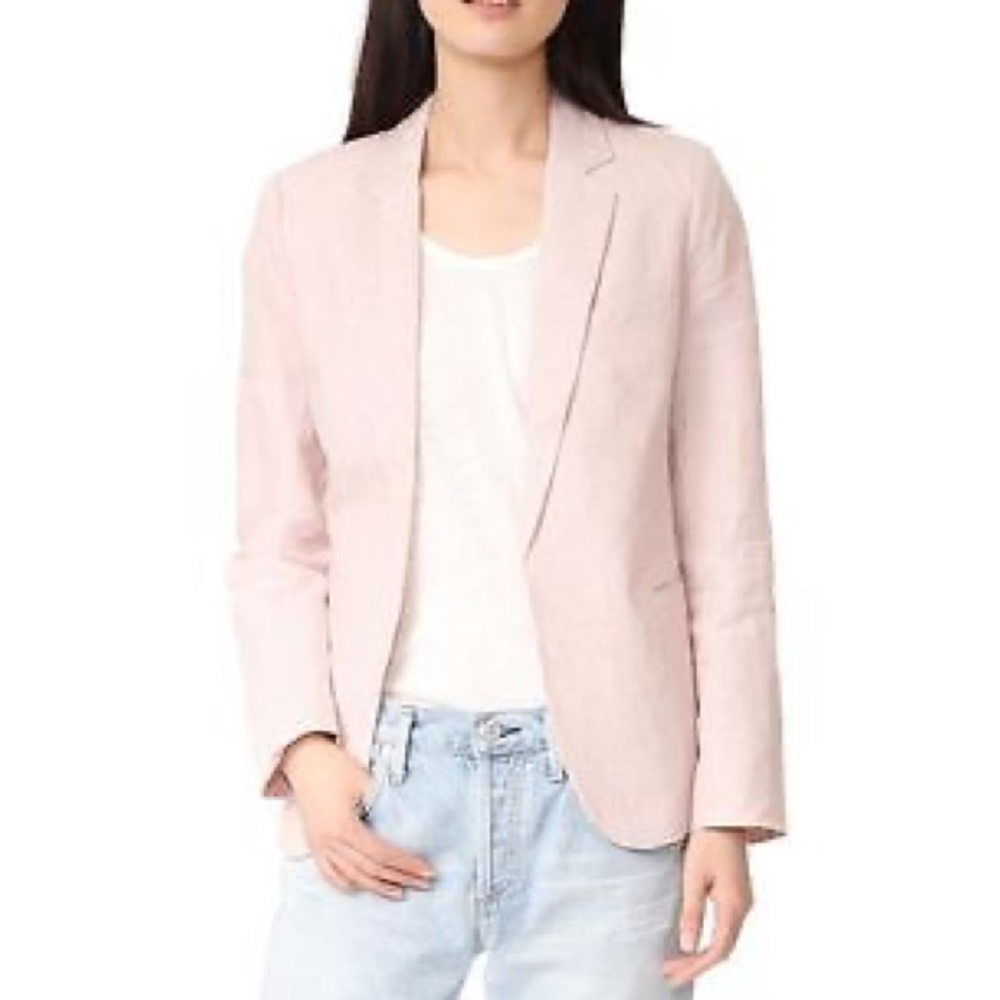 Joie Mehira Linen Blazer Jacket Dusty Mink Pink Size 2